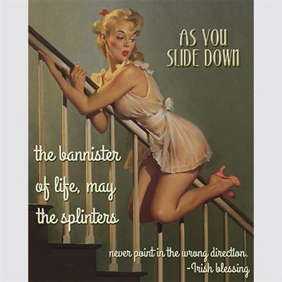Playful Daredevil Vintage Pinup Art Print with Custom Text - myDaVinci
